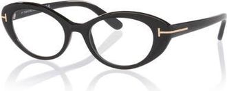 Tom Ford 50mm Oval optical glasses in Black at Nordstrom