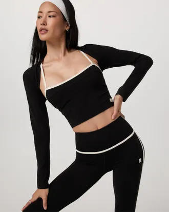 Vuori Clothing AllTheFeels Corset Tank Top | Black | XS, Size Extra Small