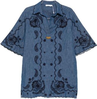 Zimmermann Aster denim mini-jurk
