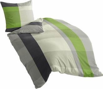 BIERBAUM Bierbaum - 464302 - Lenzuola in Satin di Cotone mako, 135x200 cm + 80x80 cm, Colore: Argento