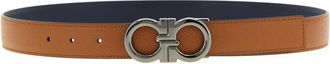 Ferragamo Brown Gancini Buckle Reversible Belt