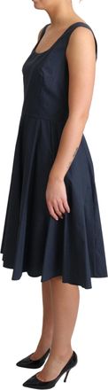 Dolce & Gabbana Womens Blue Polka Dotted Cotton A-Line Dress