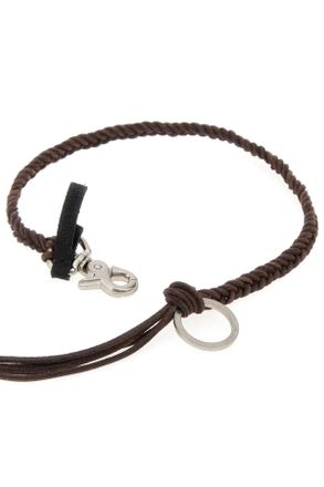 Our Legacy Mens Chocolate Leather Ladon Necklace Brown Collane Necklaces