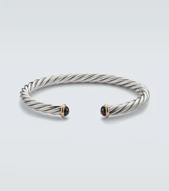 David Yurman Pulsera Cable de oro de 14 ct y plata de ley con &oacute;nice