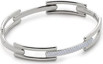 Monica Vinader Lab Created Diamond Pavé Bangle in Sterling Silver at Nordstrom, Size Medium