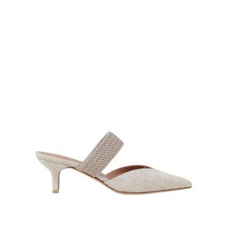 Malone Souliers Heeled Mules, female, Beige, Size: 7 1/2 US Elegant Beige Kitten Heel Mules