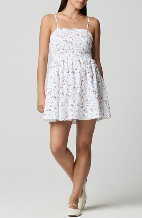 Florence By Mills Fit & Flare Smocked Minidress in Strawberry at Nordstrom, Size Xx-Large