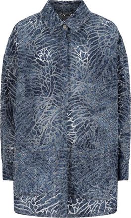 Giuseppe Di Morabito Cotton Oversize Shirt - Dames - Overhemden - Blauw - S - Katoen - Overhemden