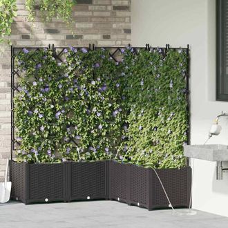 Berkfield Home Garden Planters with Water Irrigation System 5 pcs Black