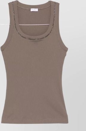 Brunello Cucinelli tank top scoop neck beaded neckline
