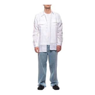 Paolo Pecora Casual Shirts, male, White, Size: M G061-1101 Linen Shirt