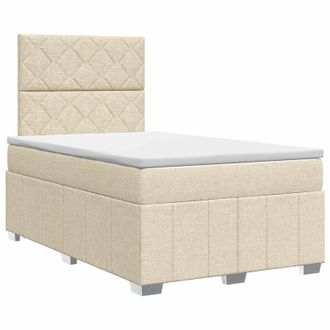 vidaXL Cama Box Spring Con Colch&oacute;n Crema 120 X 190 Cm Tela Vidaxl
