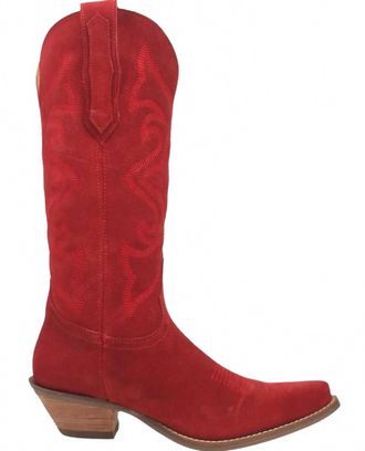 Dingo Womens Out West Suede Fashion Snip Toe Boots In Red