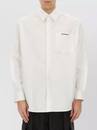 Off-white shirt logo button-down collar