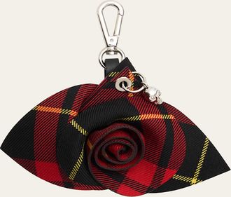 Alexander McQueen Rose Tartan Bag Charm