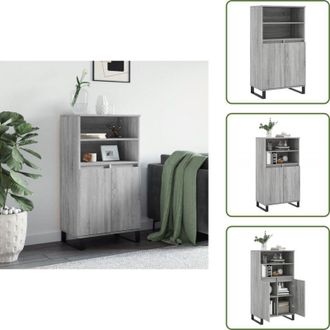 vidaXL Credenza con ante - vidaXL Credenza Grigio Sonoma 60x36x110 cm in Legno Multistrato - Credenza con scomparti