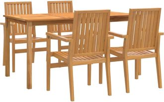 vidaXL Juego De Comedor Para Jard&iacute;n 5 Piezas Madera Maciza De Teca Vidaxl