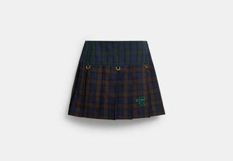 Coach Womens Coach | Brain Dead Mini Plaid Pleated Skirt in Brown, Size 02