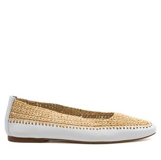 Andrea Gomez Dakota Raffia Leather Flat in Off White at Nordstrom, Size 38.5