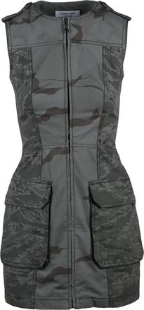 Marine Serre Grey Polyester Cotton Viscose Womens Sheath Dress
