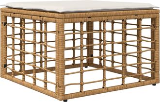 vidaXL Reposapi&eacute;s De Jard&iacute;n Natural Rat&aacute;n Sint&eacute;tico Vidaxl