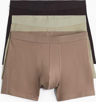 H&M 3er-Pack Halblange Trunks mit Lycra - Beige
