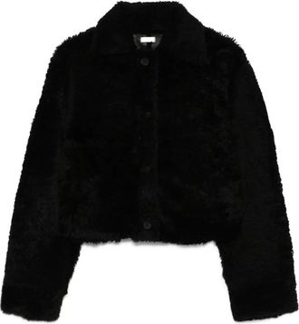 Utzon Giacca Jenay in shearling con bottoni - Nero