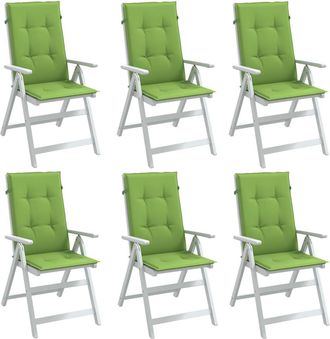 vidaXL Cojines Silla Respaldo Alto 6 Uds Tela Verde Melange 120x50x4cm Vidaxl