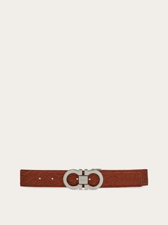 Ferragamo Men Adjustable Gancini belt Brown