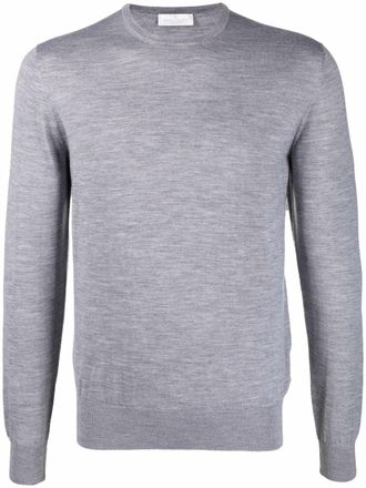 Bruno Manetti crew-neck fine-knit jumper - men - Wool/Cashmere/Silk - M - Grey