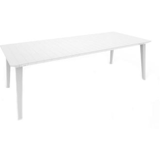 Dmora Tavolo da esterno Camrose, Base per picnic, Piano da pranzo da giardino, Banco outdoor multiuso, 235x98 h74 cm, Bianco - Dmora