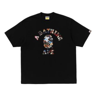 A Bathing Ape Hybrid Camo College Relaxed Fit T-Shirt Black 0ZXTEM319101RBKX