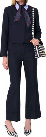 Tara Jarmon Vina Tailored Jacket In Midnight Blue