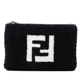 Fendi Pre-owned Fendi Shearling FF Flat Pouch Ladies 7N0078 A4K4 189-8210