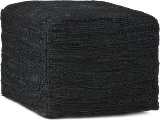 Simpli Home Fredrik Boho Square Pouf