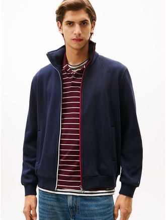 Tommy Hilfiger Mens Signature Stripe Zip Sweatshirt - Navy - XS