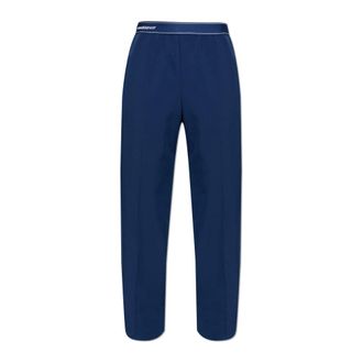 Casablanca Straight Trousers, male, Blue, Size: XL Logo Trousers