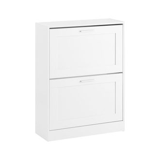 SoBuy Sobuy Scarpiera Salvaspazio Slim Scarpiera Ingresso A 2 Ribalte - Design Compatto Moderno + Capacit&agrave; 12 Paia + Adatta A Corridoi Stretti - Bianco 60x2