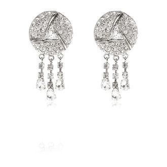 Alessandra Rich Crystal Clip-On Oorbellen - Dames - Oorbellen - Grijs - ONE Size - Accessoires