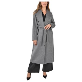 Max Mara Belted Coats, female, Gray, XS, Cles Coat