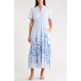 Sugarlips Fernie Field Janey Cotton Poplin Maxi Dress in Light Blue at Nordstrom, Size X-Large