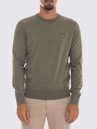 HUGO BOSS Maglia girocollo in cotone e cashmere con logo tono su tono