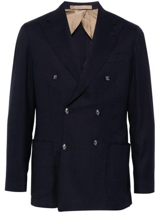 Barba double-breasted jacket - Blue