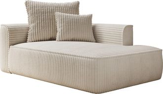 Vente-Unique Chaise longue de pana beige PINETA