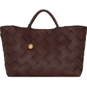 Rebecca Minkoff Mini Frankie Woven Leather Tote in Cherrywood at Nordstrom