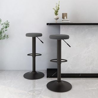 vidaXL Vidaxl - Taburetes De Cocina 2 Unidades Terciopelo Gris Oscuro