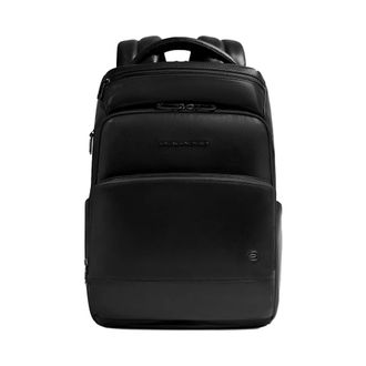 Piquadro Tassen, Heren, Zwart, ONE Size, Leer, Personaliseerbare Laptop Rugzak 14