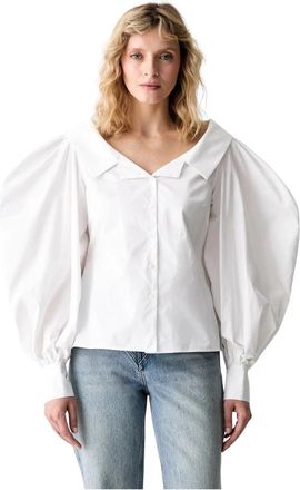 Karl Lagerfeld Katoenen Shirt - Dames - Overhemden - Wit - XS - Katoen - Overhemden