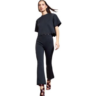 Cynthia Rowley Scallop Bonded Cropped Pants in Black at Nordstrom, Size 626