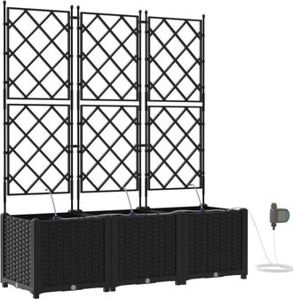vidaXL Jardineras Negro 120 X 40 X 142 Cm Acero Vidaxl
